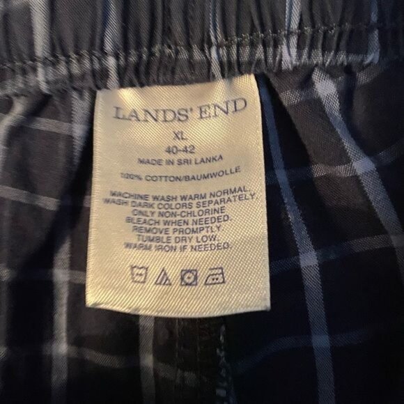 Lands End Mens Plaid Pajamas Size XL‎ Button Up Cabincore Grandpa Dad Lou… - Picture 11 of 12